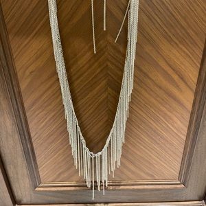 Silver fringe necklace